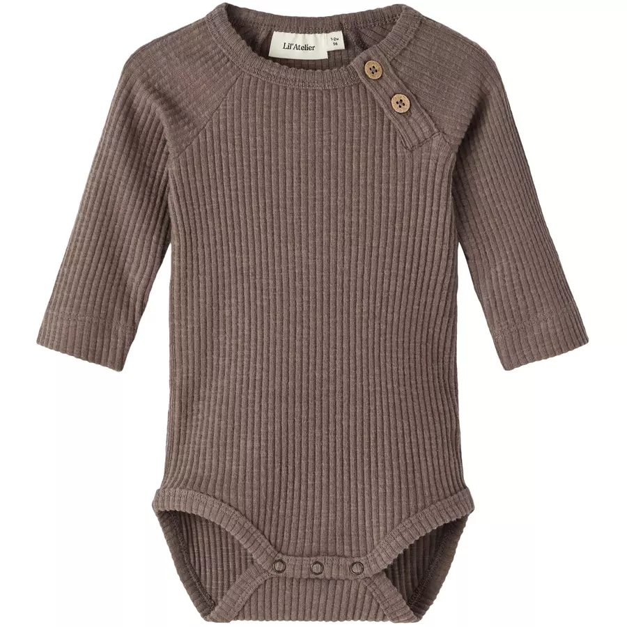 Lil'Atelier Langarmbody Nbmrajo Plum Truffle