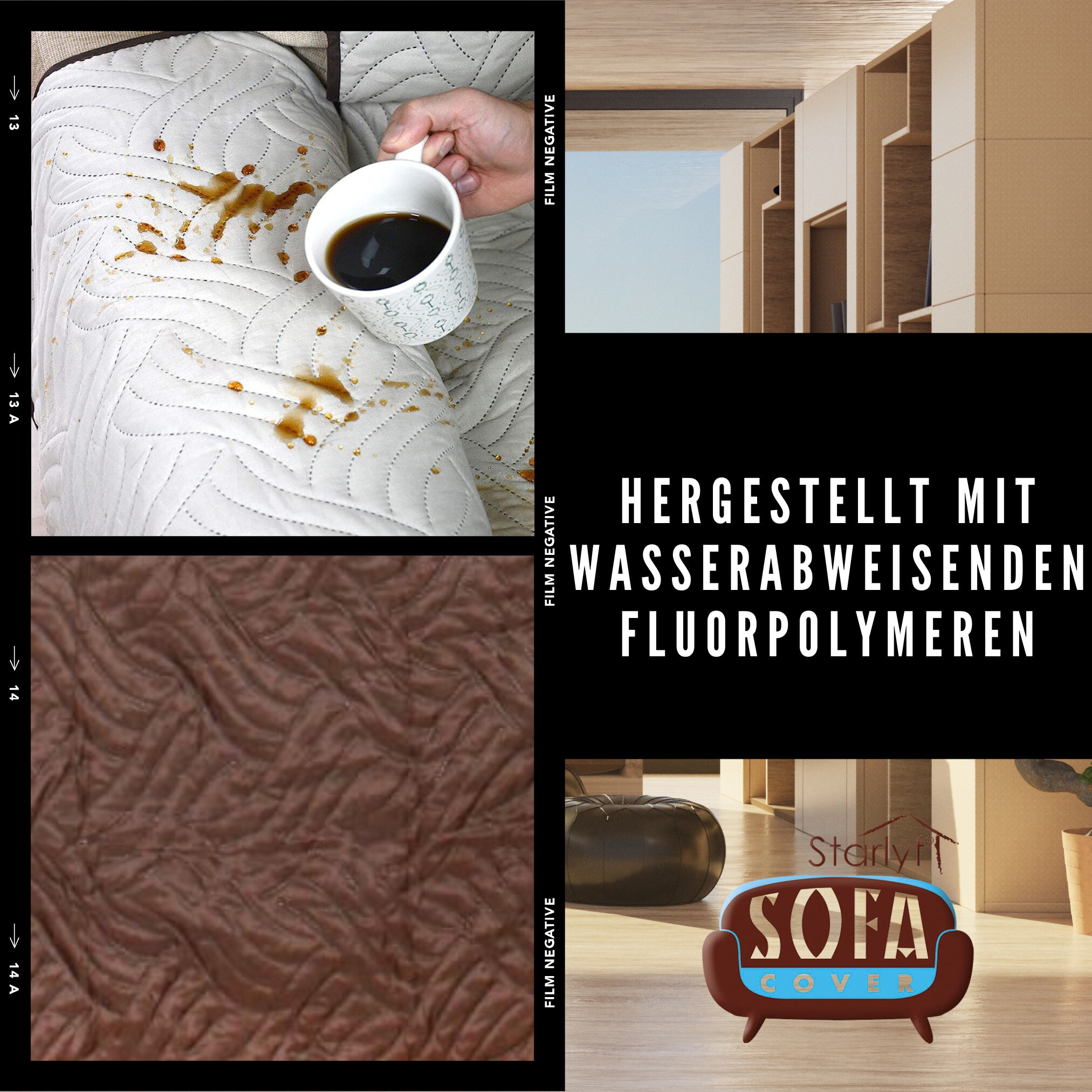 Starlyf® Sesselschoner, wasserabweisend, wendbar Sofa Cover