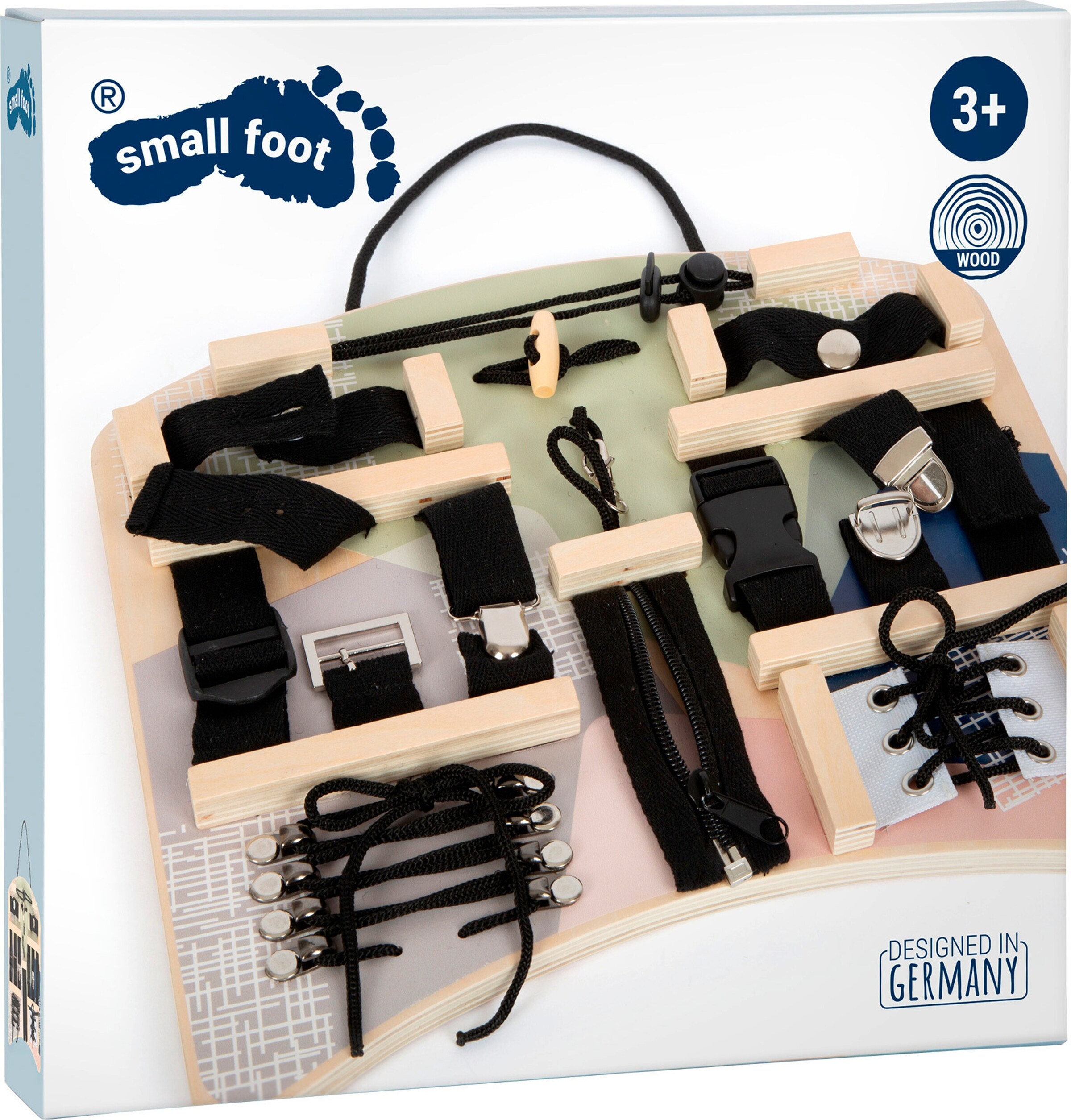 small foot Motorikbrett Verschlüsse und Befestigung