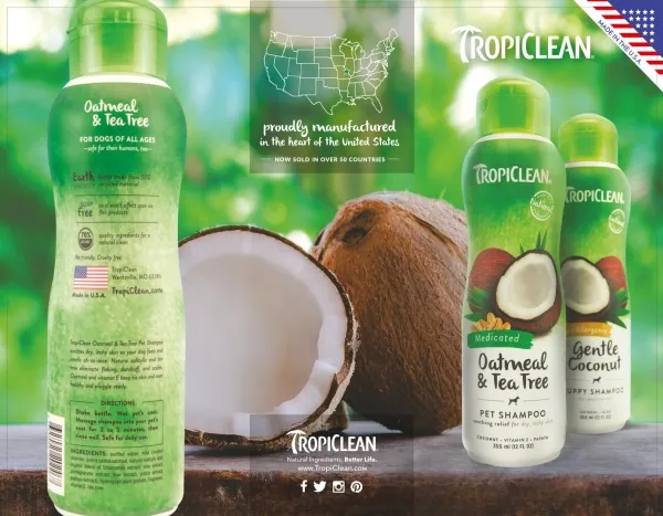 TROPICLEAN Oatmeal & tea Tree Shampoo 355ml