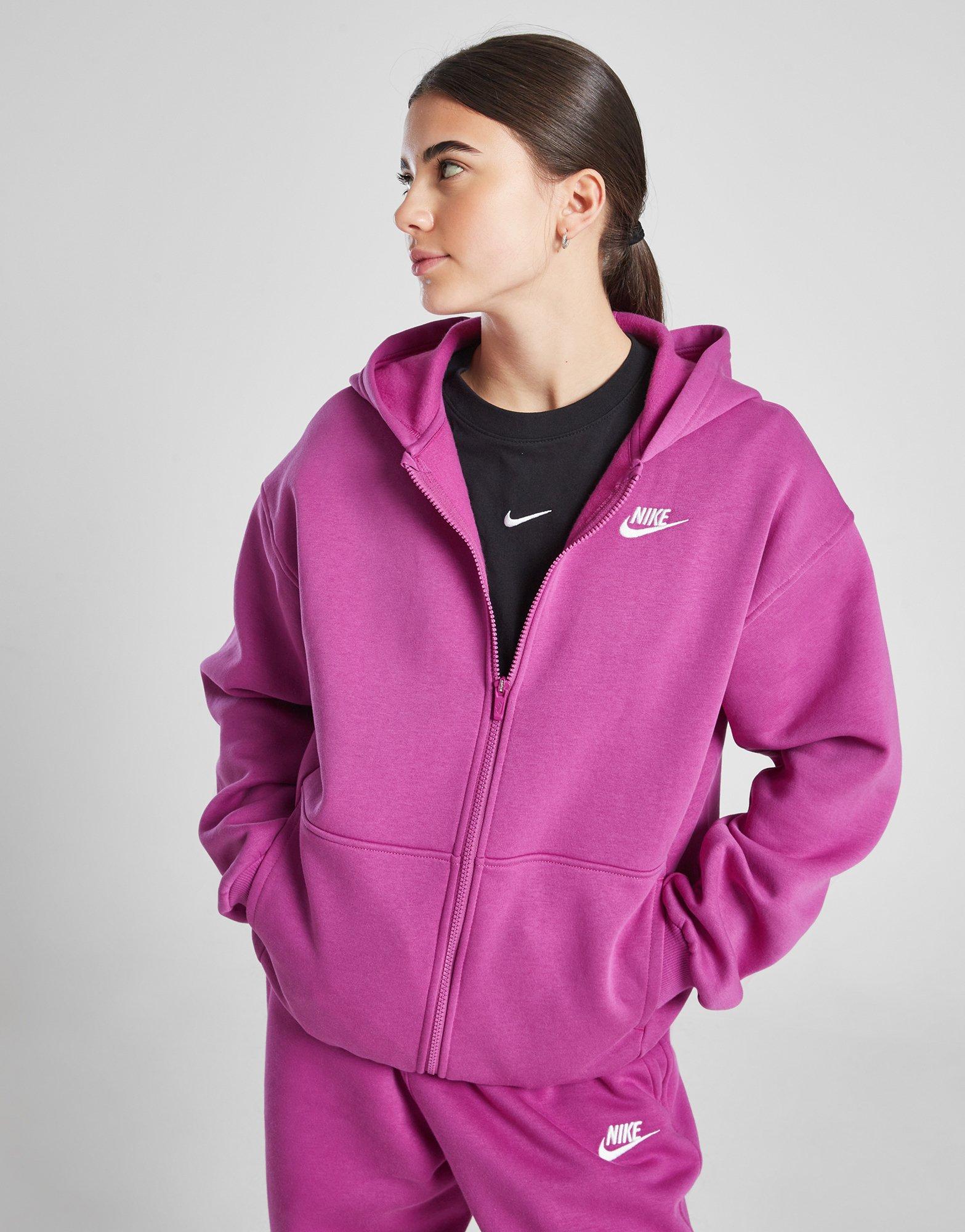 Nike Girls' Club Full Zip Oversized Hoodie Junior