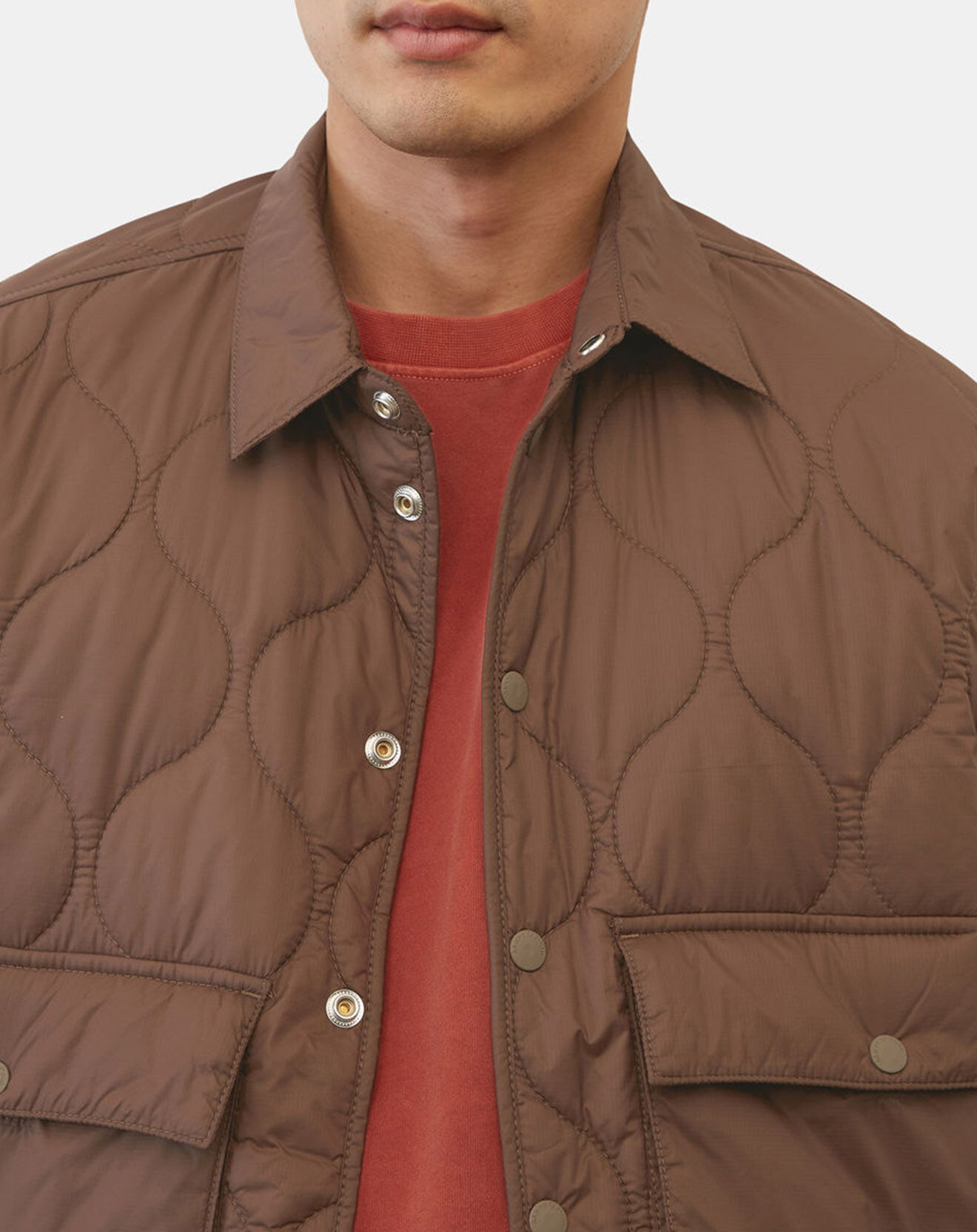 Marc O'Polo Veste Quilt double zip marron