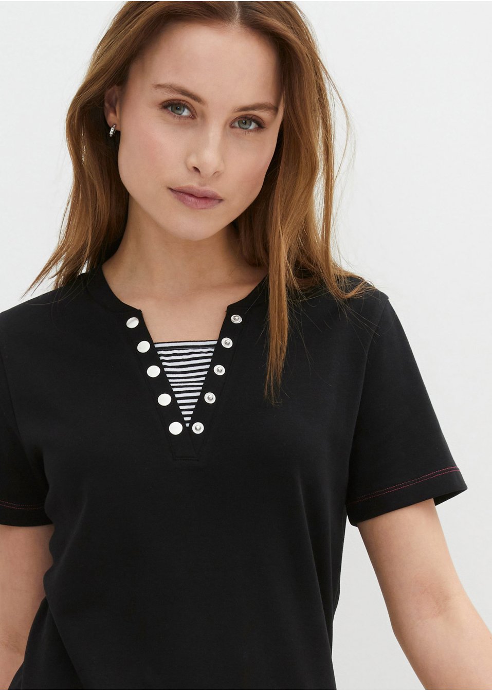 T-shirt coton manches longues style 2 en 1