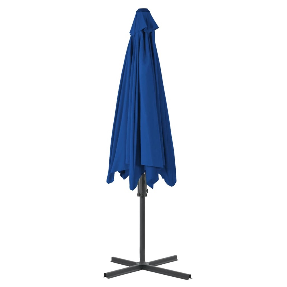 Parasol d'extérieur avec mât en acier 300 x 230 cm bleu