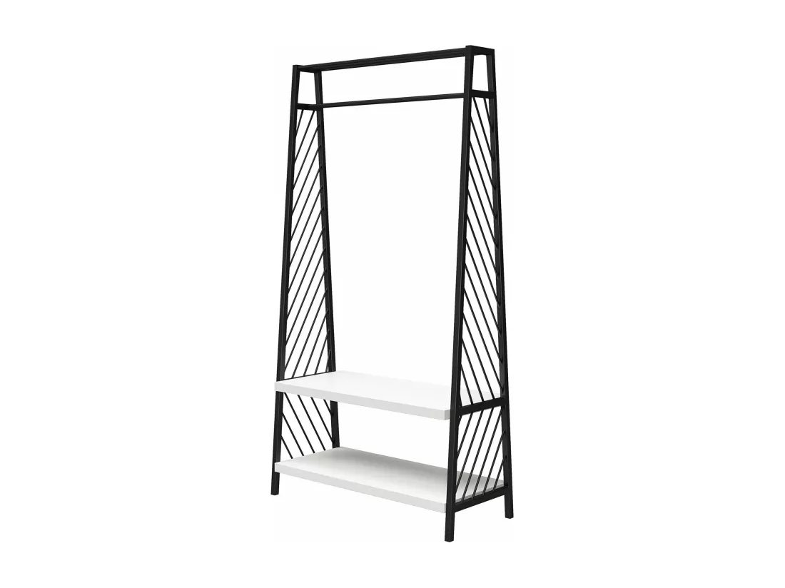 Brielle | Rangement d'entrée avec 2 étagères en MDF blanc