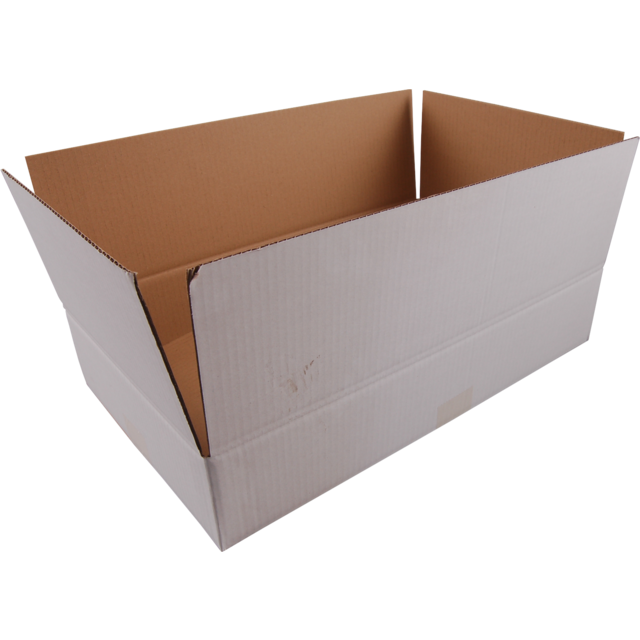 Amerikaanse vouwdoos, golfkarton, 400x300x215mm, enkele golf, PFC, wit
