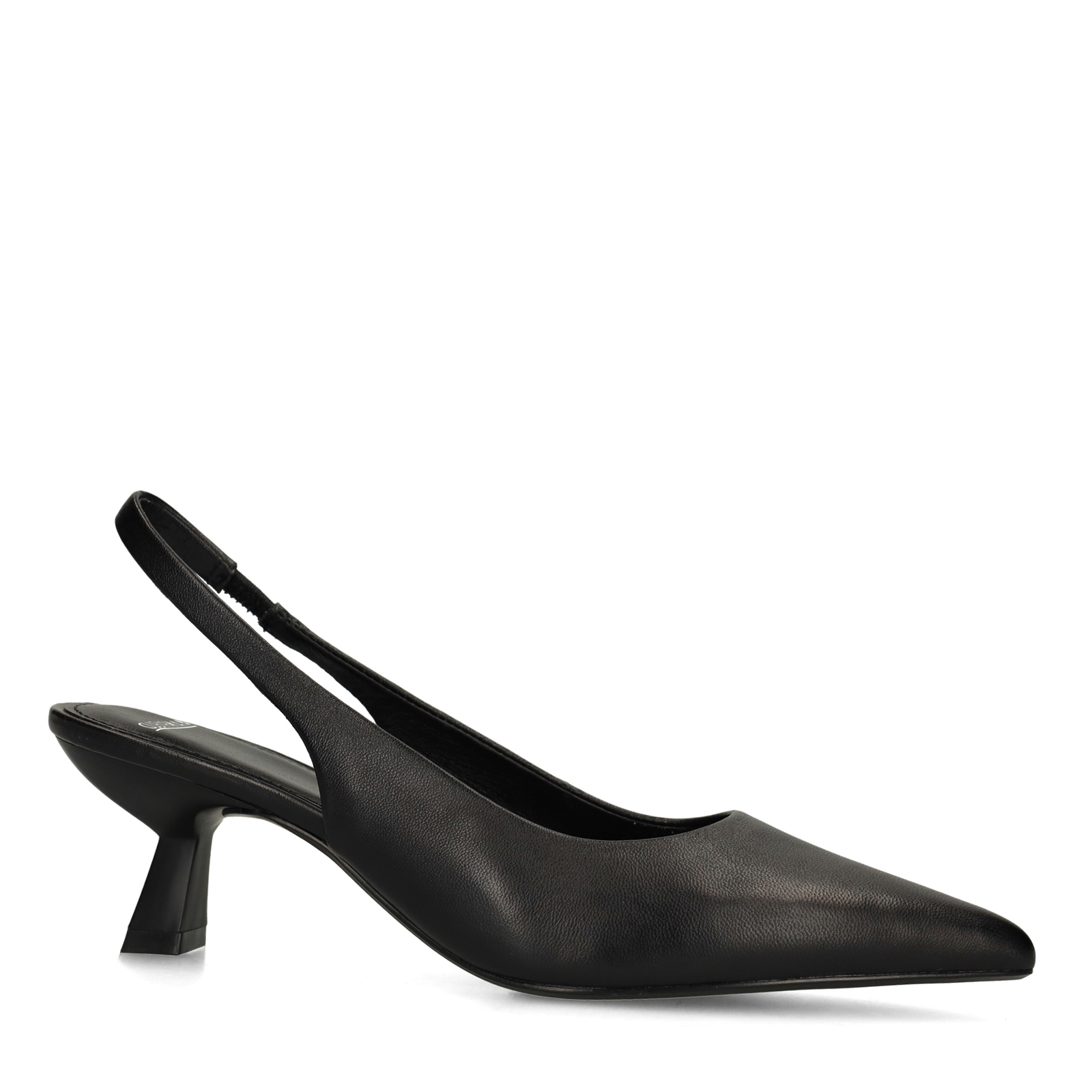 Zwarte leren slingbacks