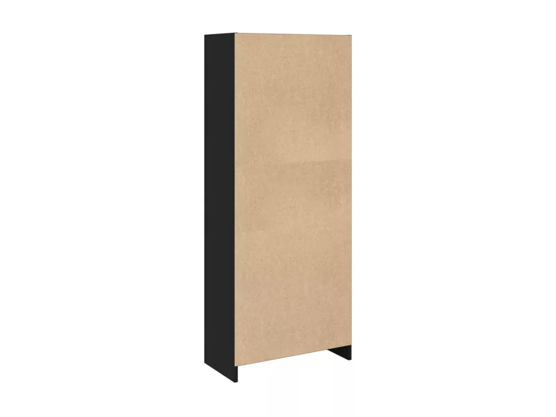 Bibliothèque noir 57x28,5x141 cm bois d'ingénierie