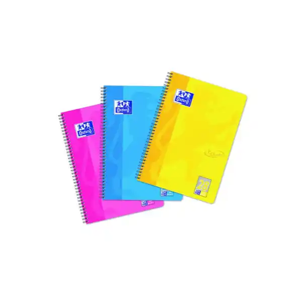 A4+ Collegeblock, 80 Blatt, 4-fach gelocht, Farben: Aqua, Koralle, Grasgrün