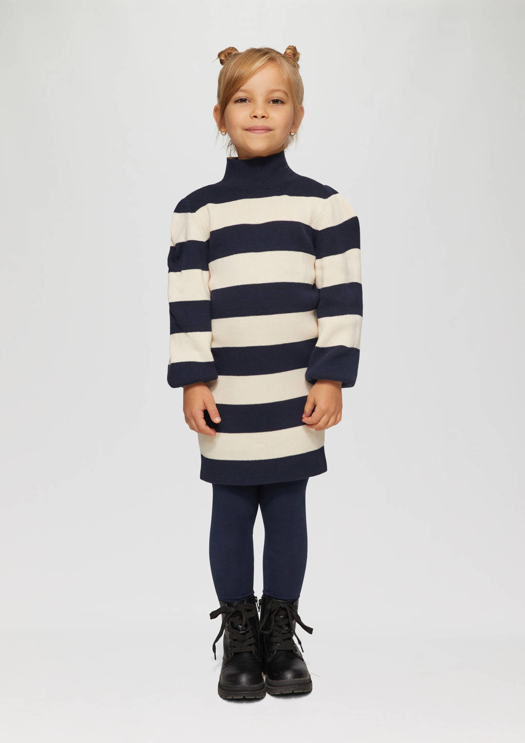 s.Oliver gestreepte jurk donkerblauw/ecru
