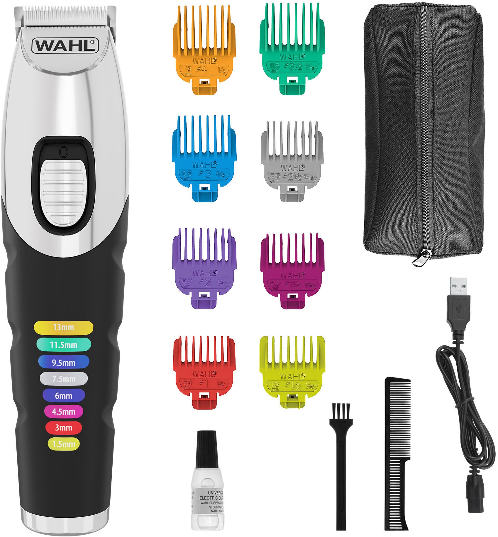 Wahl Bartschneider »Color Trim« 9 Aufsätze Farbcodierte Aufsteckkämme, Lithium-Ionen-Technologie, USB Aufladung
