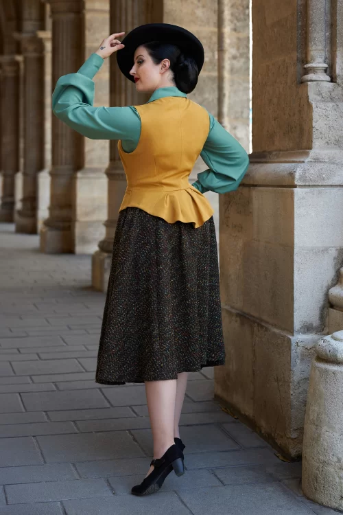 Miss Candyfloss Talissa Lou gebreide swing rok in zwart en multi