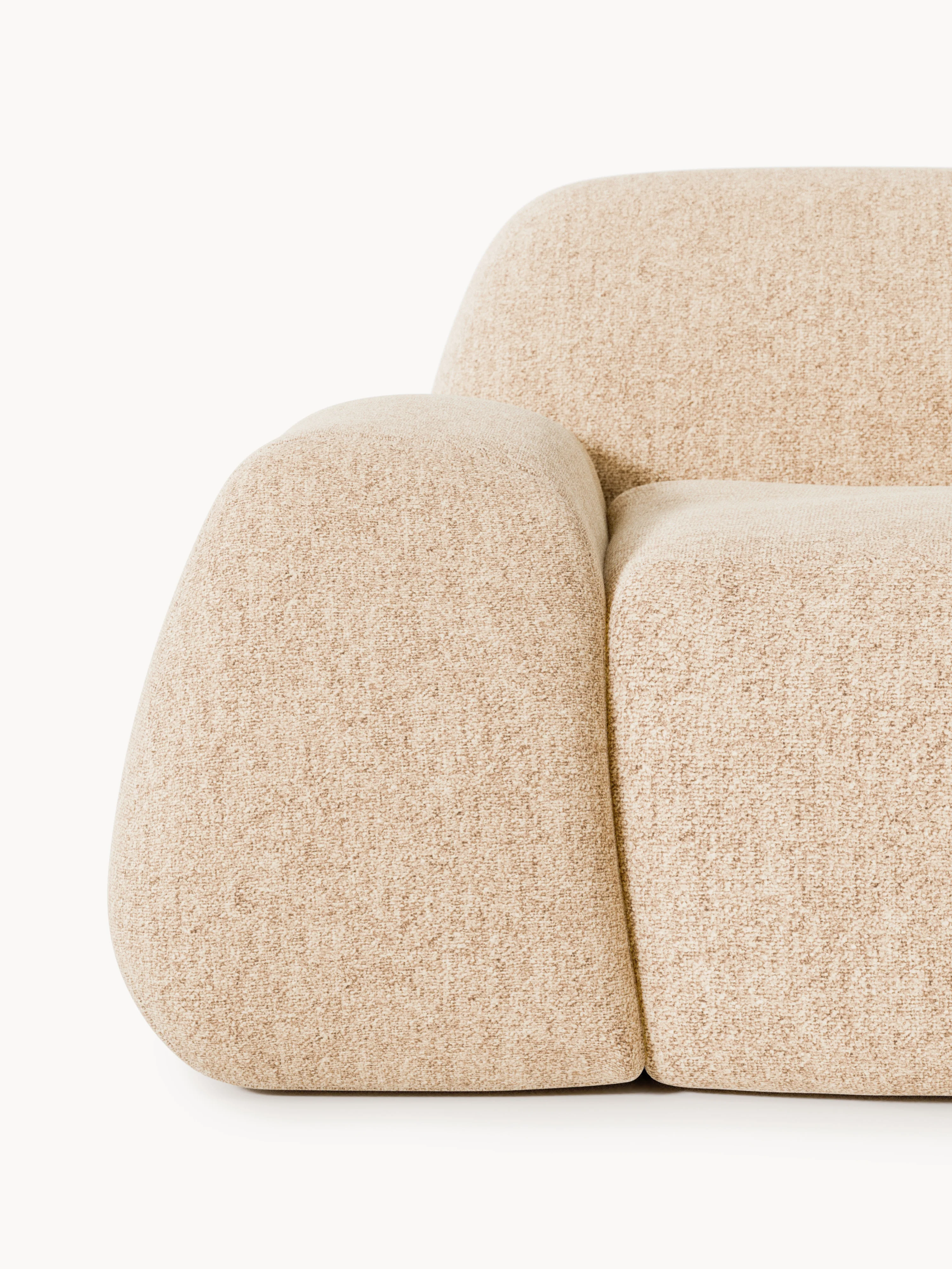 Modulaire bouclé hoekbank Wolke (4-zits) met chaise longue