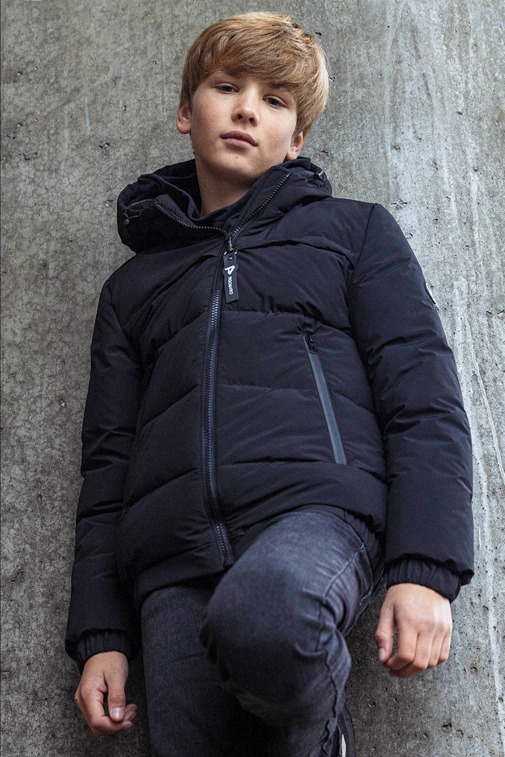 gewatteerde winterjas Bart zwart