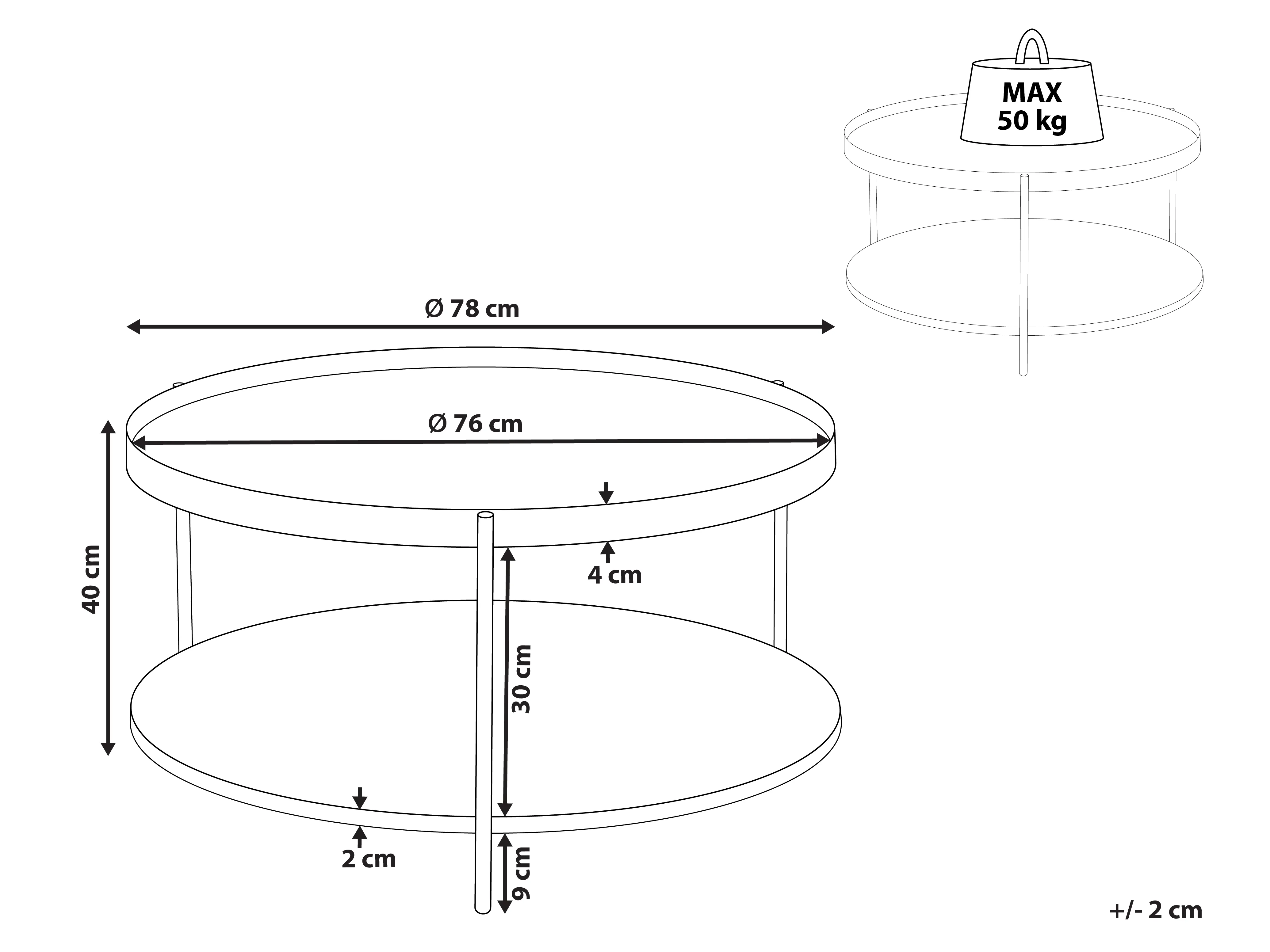 Salontafel LANDER Lichtbruin