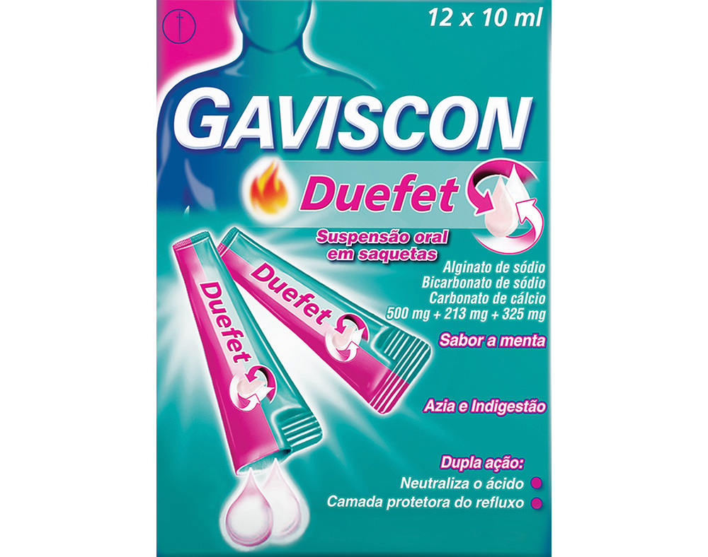 SUSPENSÃO GAVISCON DUEFET ORAL SAQUETAS 12UN