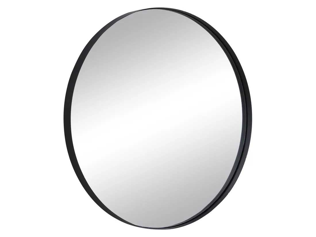 Miroir mural rond en métal - D.80 cm - Noir - JAFFREL
