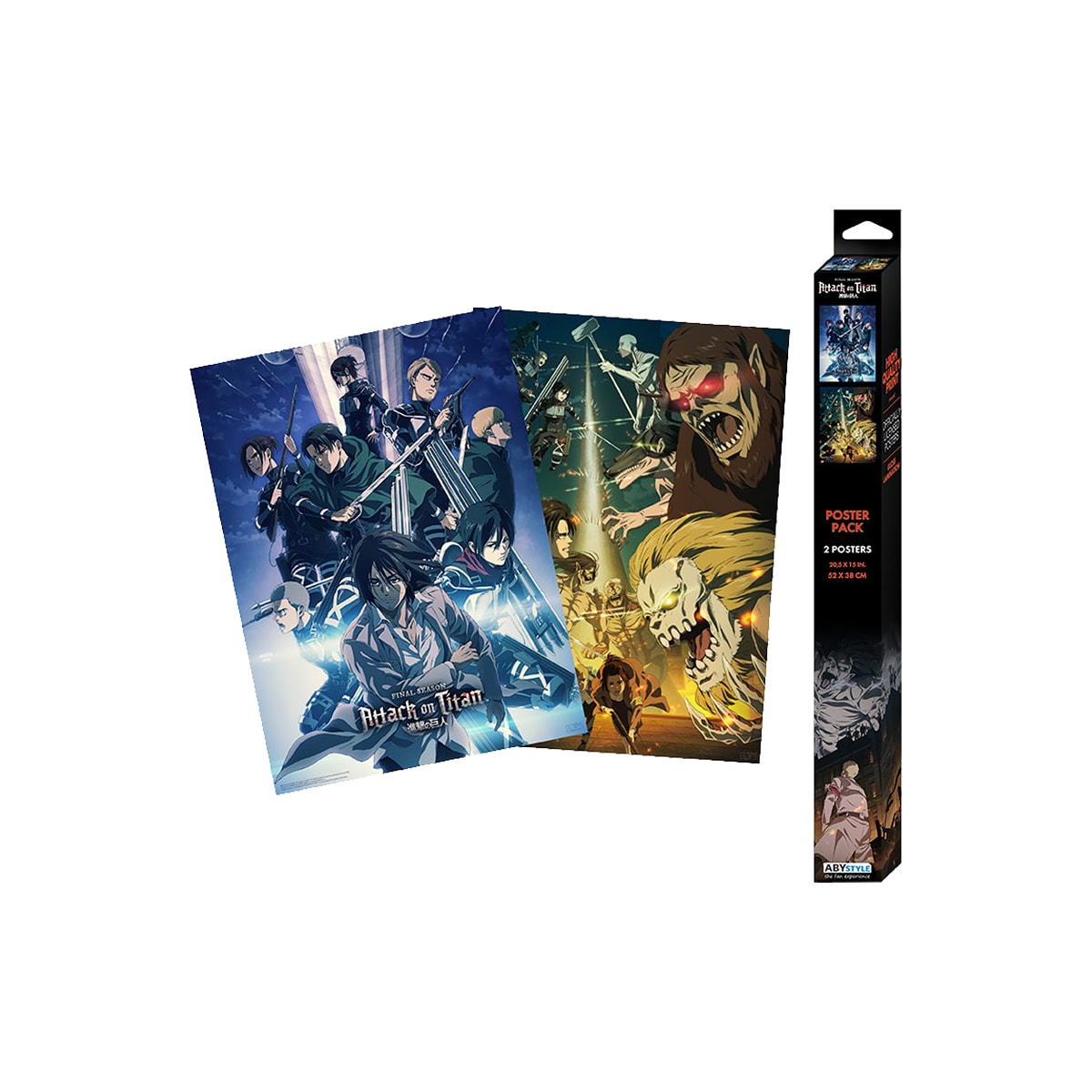 GB eye Attack on Titan sett med to plakater