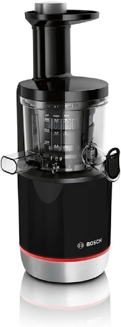 Entsafter SlowJuicer, vitaminschonendes Entsaften, Kaltpresse, sehr leise, leichte Reinigung, 3 Filter, für hartes Obst und Gemüse, BPA-frei, 150 W, schwarz, VitaExtract MESM731M