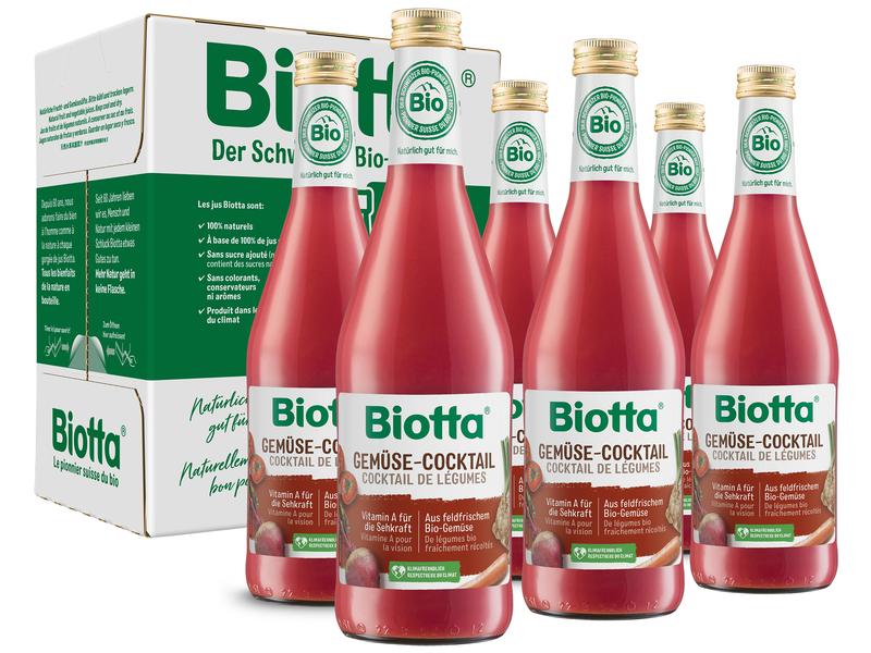 Biotta Säfte Gemüsecocktail Bio 6 x 0.5 l Gemüsesaft aus erntefrischen Bio-Gemüsen