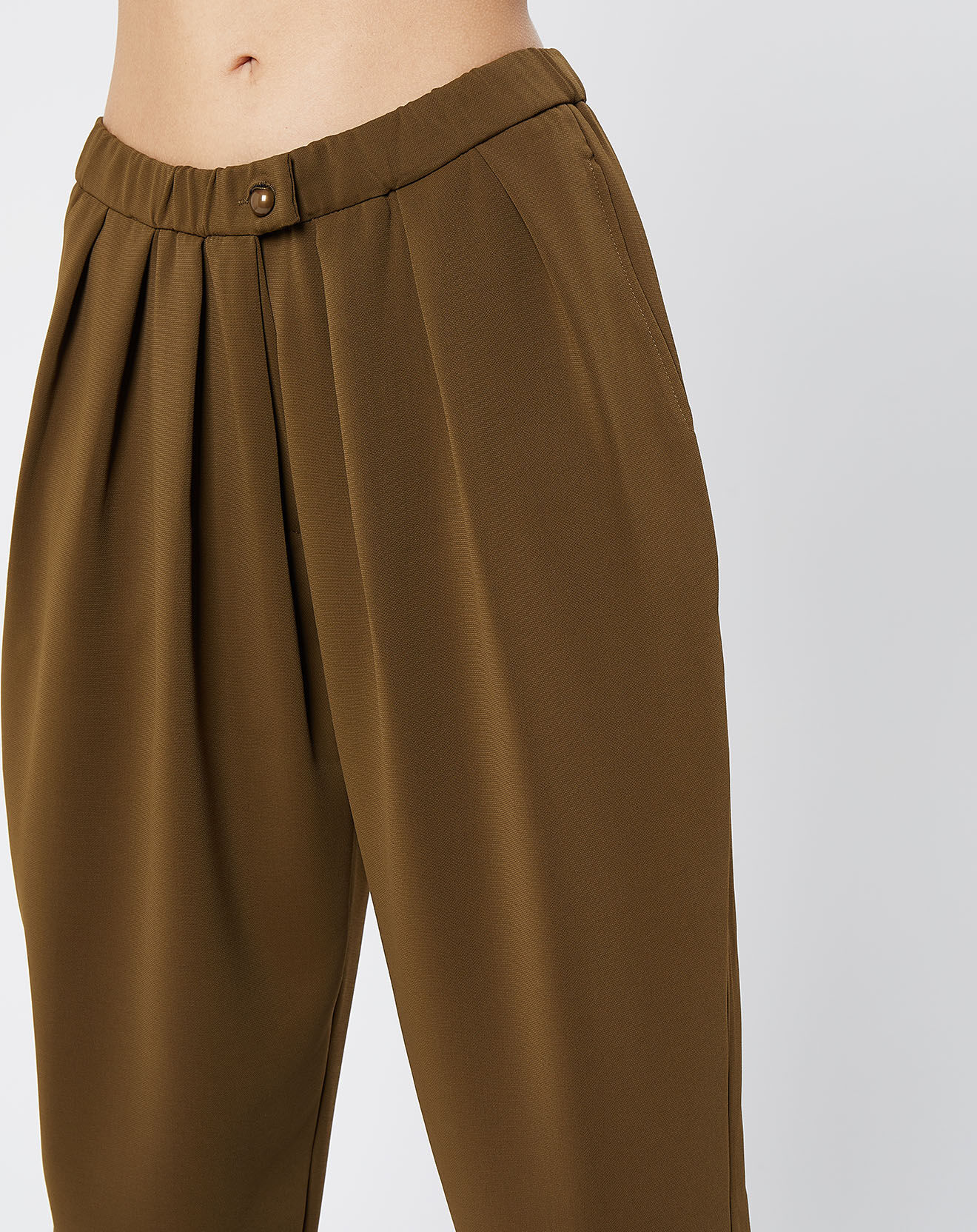 Molly Bracken Pantalon carotte à pinces Collection Premium kaki