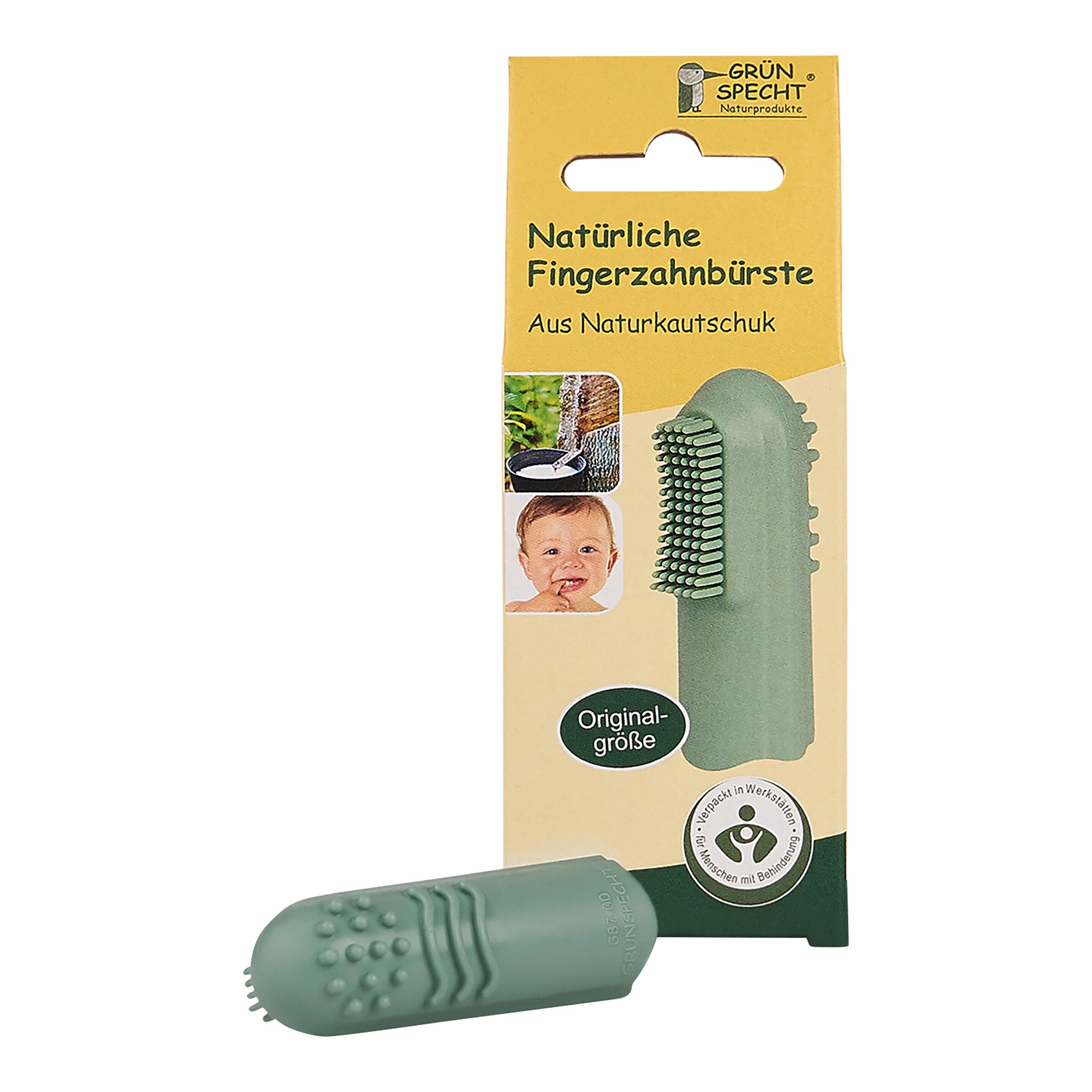 Grünspecht Finger-Zahnbürste Naturkautschuk