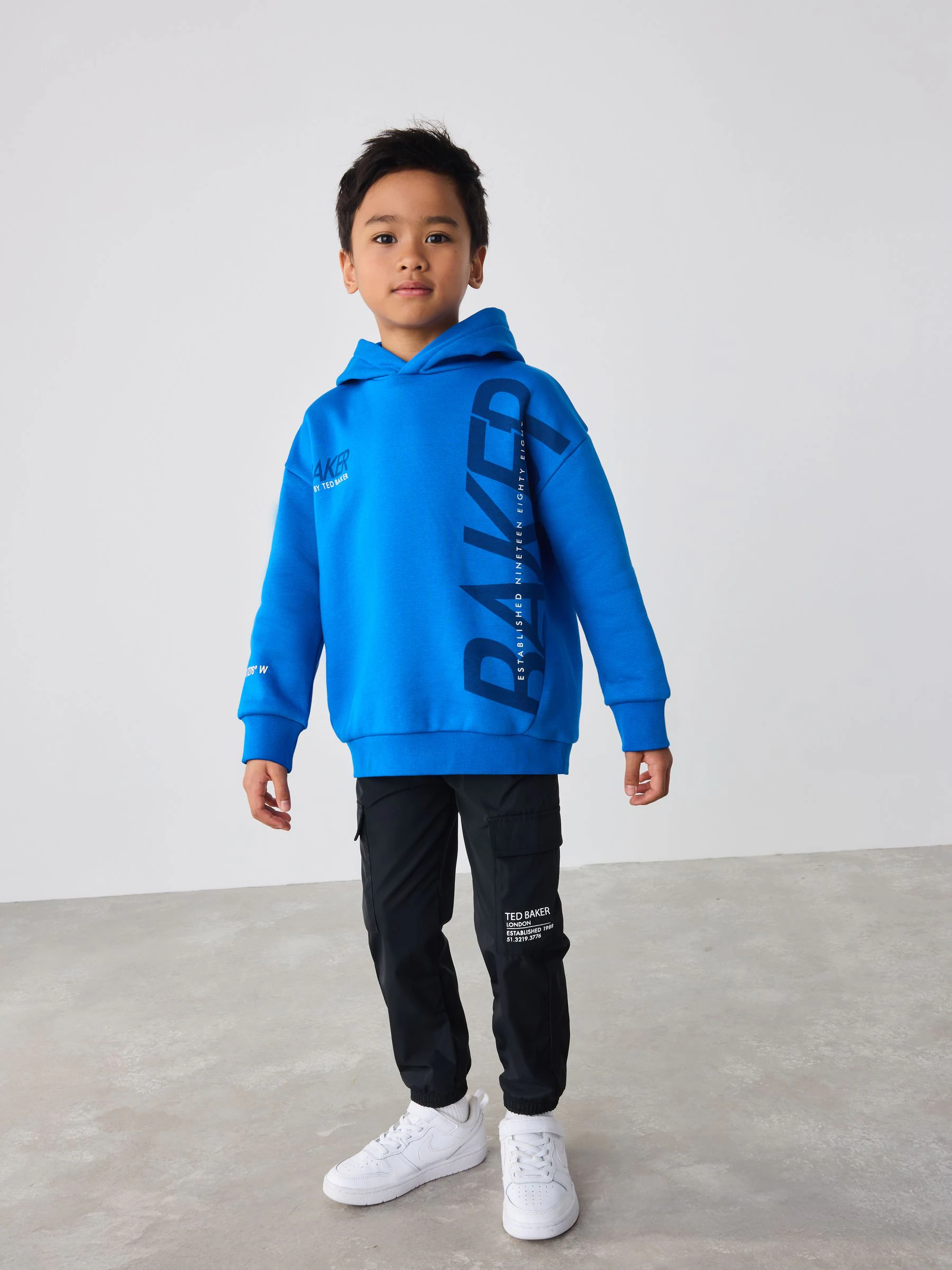 Baker by Ted Baker Oversized Blue Graphic Hoodie