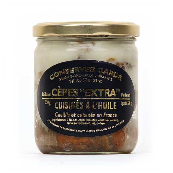 Cèpes extra entiers de France cuisinés à l'huile