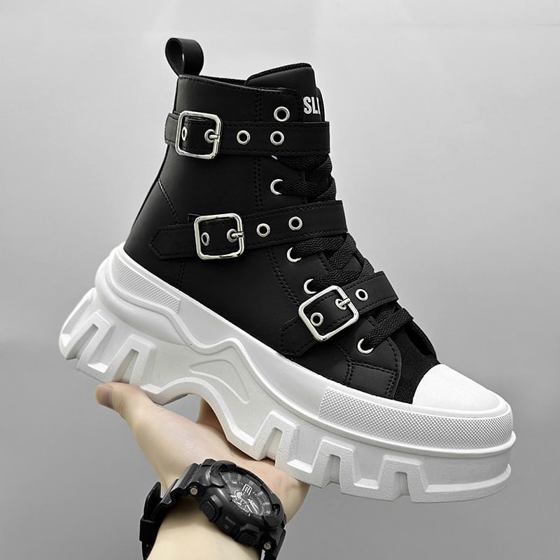 Tanzanite - Platform Sneakers met Gesp