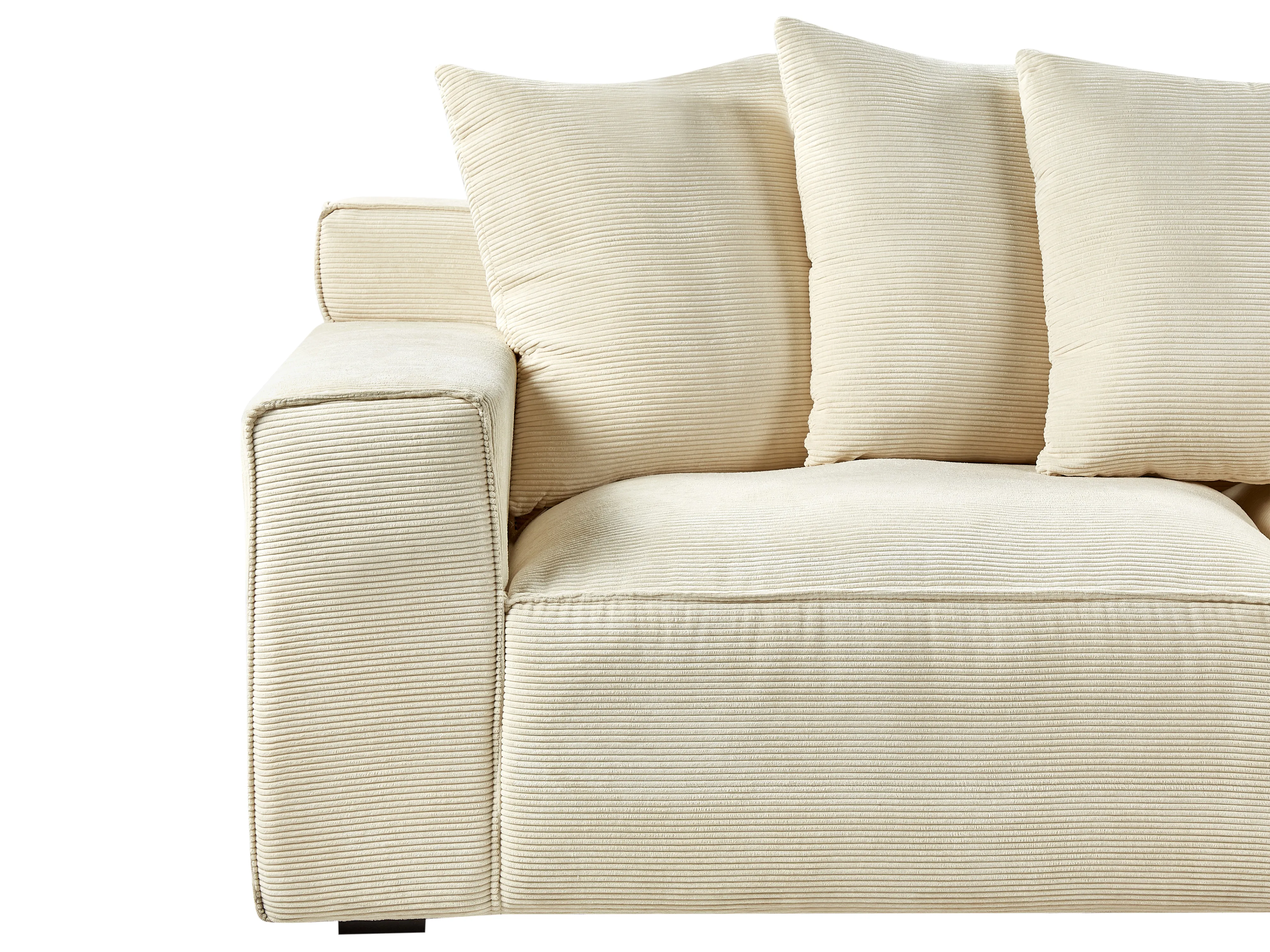 Bank 3-zits VISKAN Corduroy Lichtbeige
