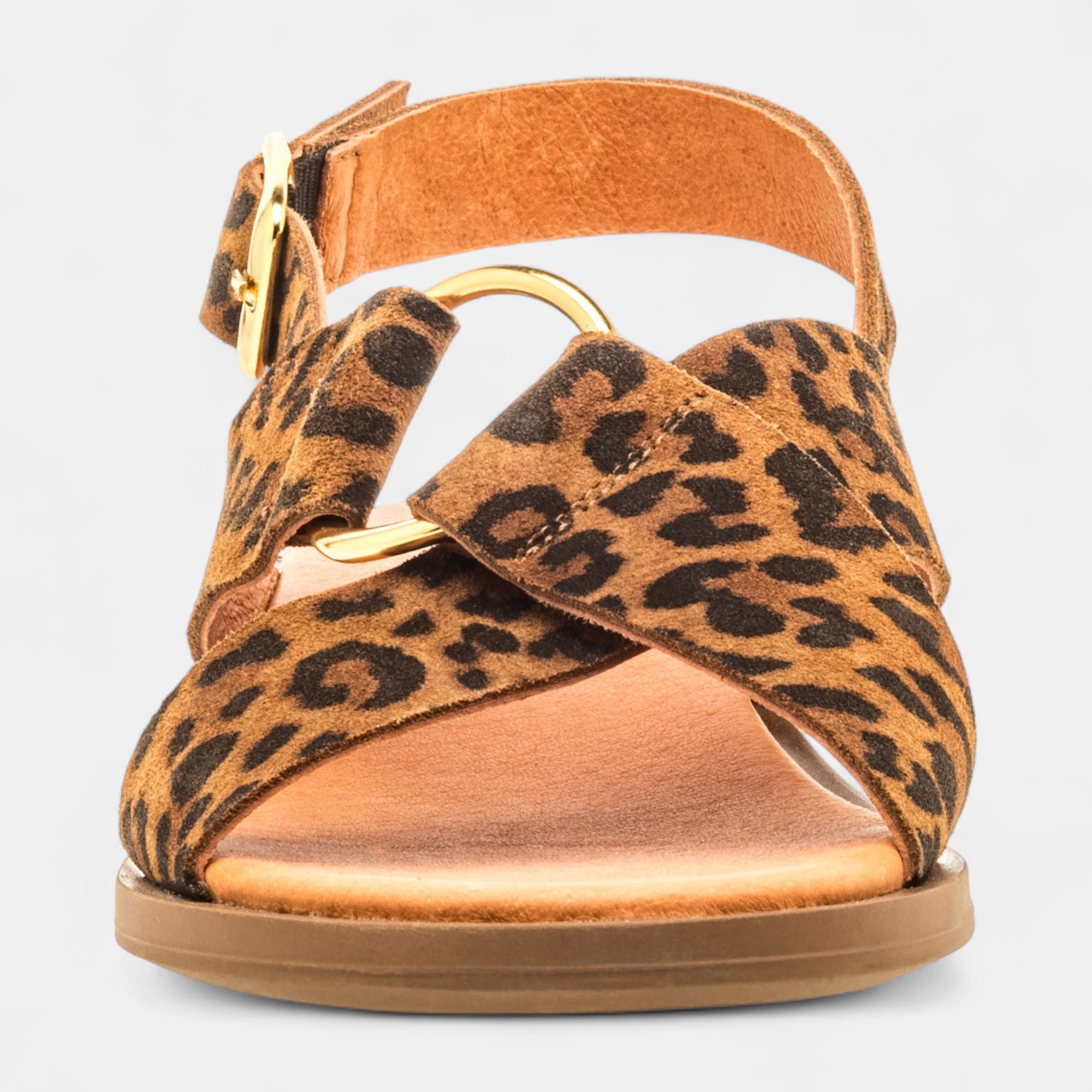 Nu-pieds Femme en cuir marron