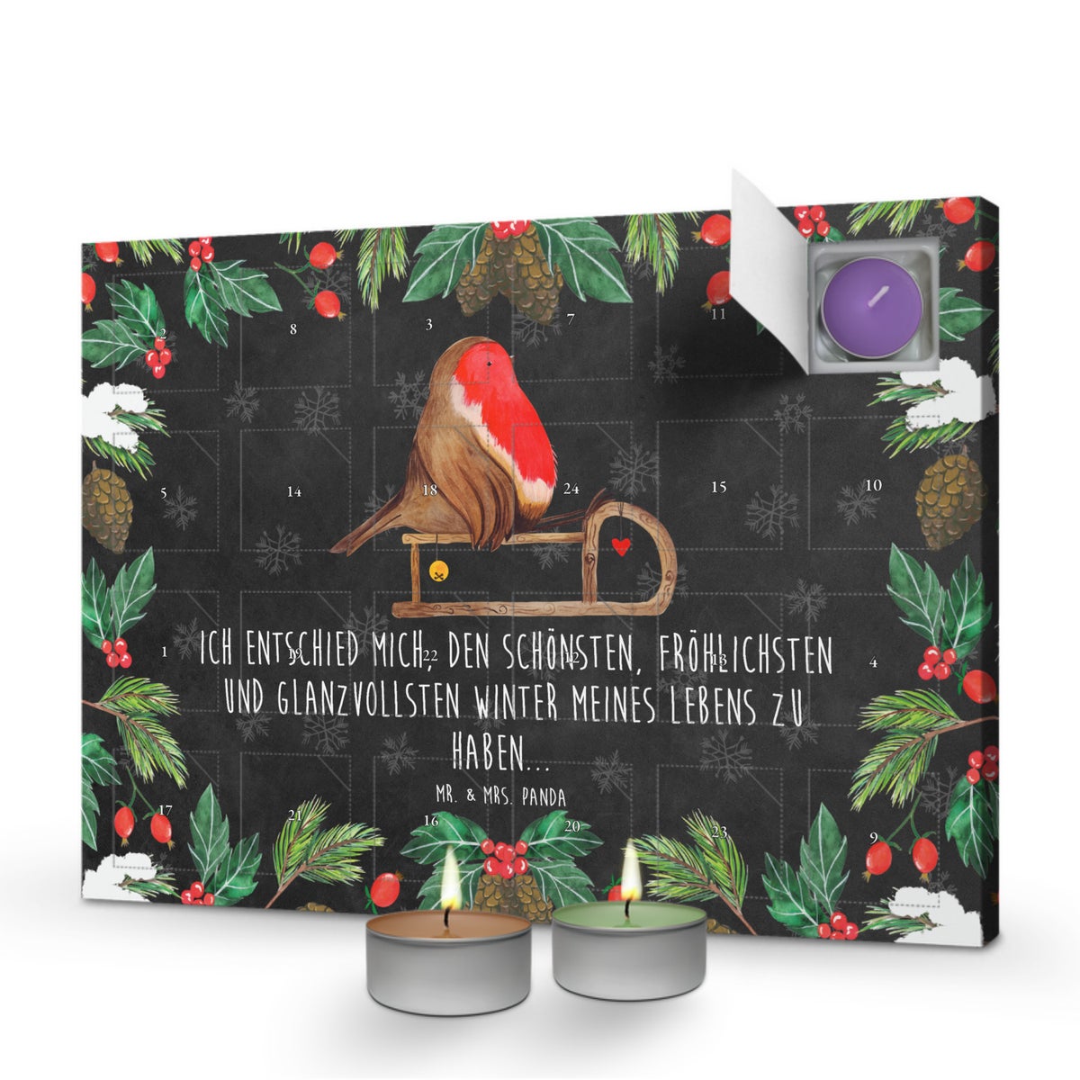 Mr. & Mrs. Panda Geurkaars Adventskalender Robin Sleigh - Zwart