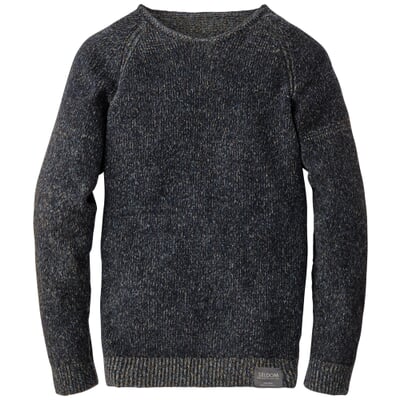 Herren-Strickpullover meliert, Dunkelblau
