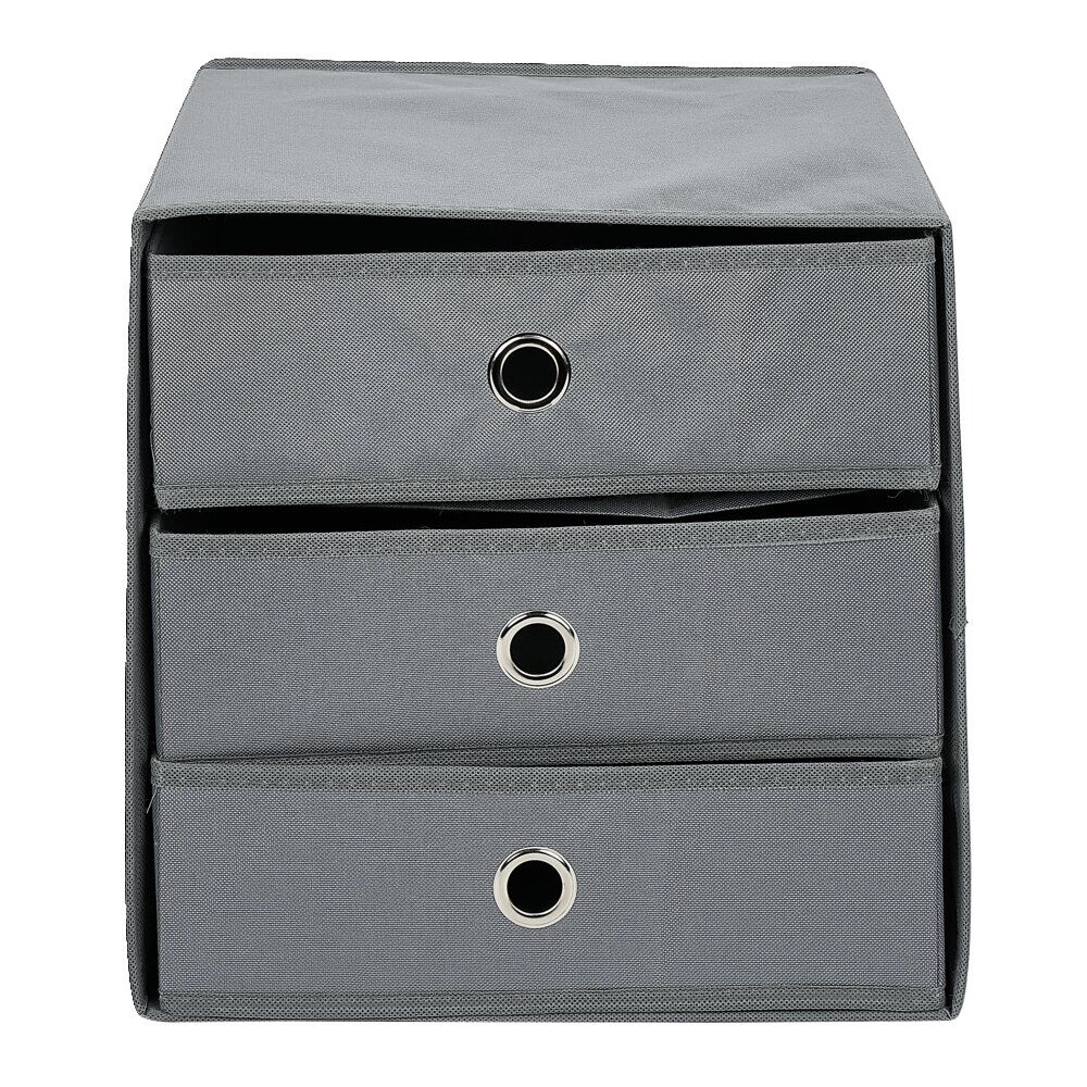 Rangement textile Box Cube 3 tiroirs 31x29x31cm