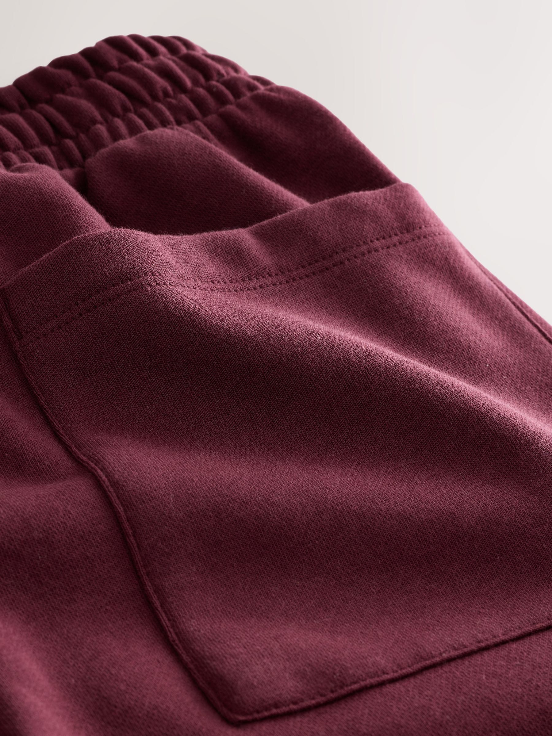 Bordeauxrood - Self. joggingbroek met boorden