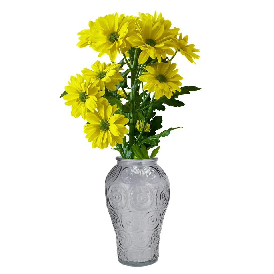 DK Design boeket vaas Circle - glas - lichtgrijs - 15 x 25 cm
