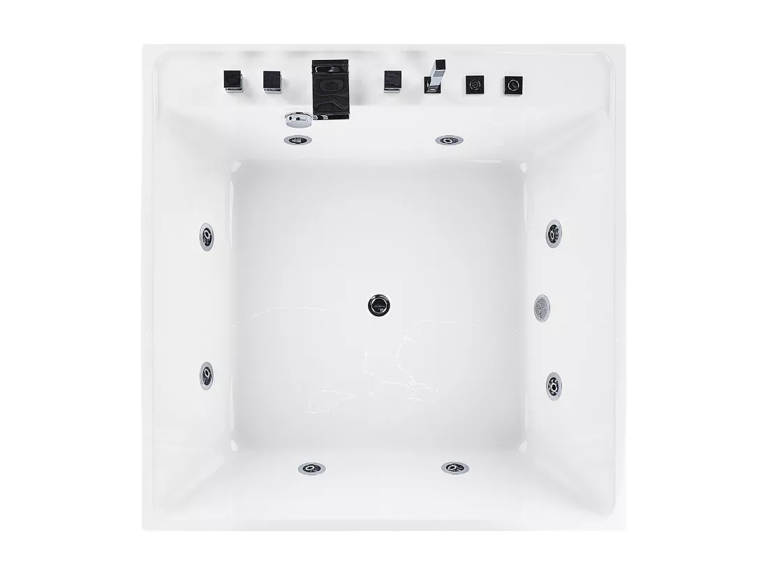 Baignoire îlot blanche 130 x 130 cm avec jets TAHUA