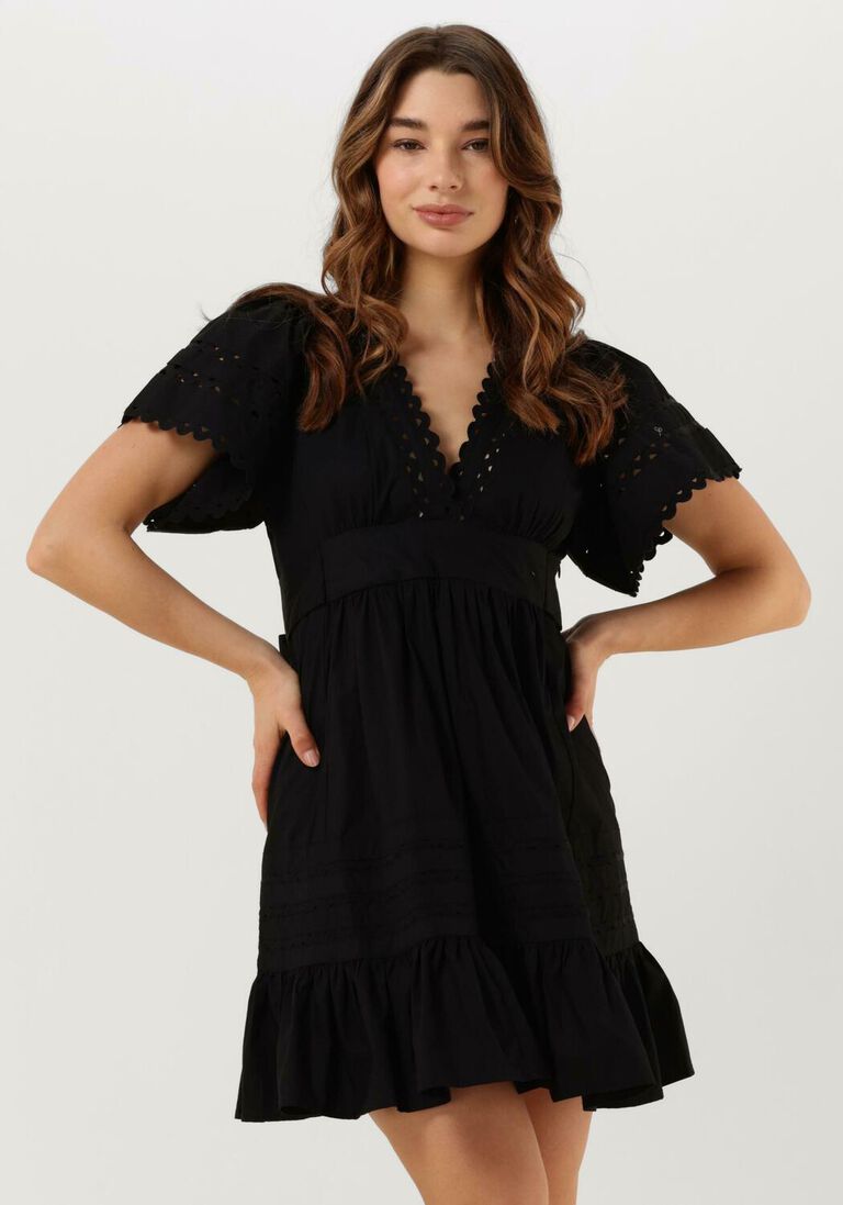 ANTIK BATIK zwarte antik batik mini jurk roda mini dress