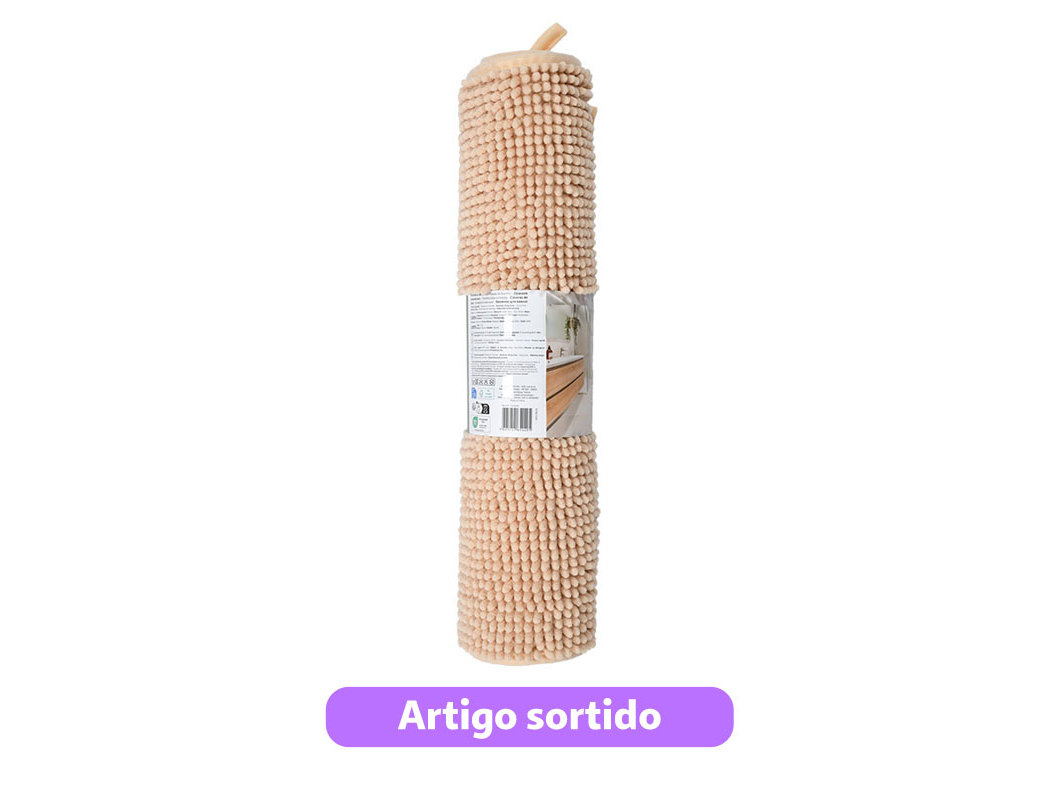 TAPETE CASA BANHO ACTUEL 100% POLIÉSTER RECICLO 50X80CM CORES SORTIDAS