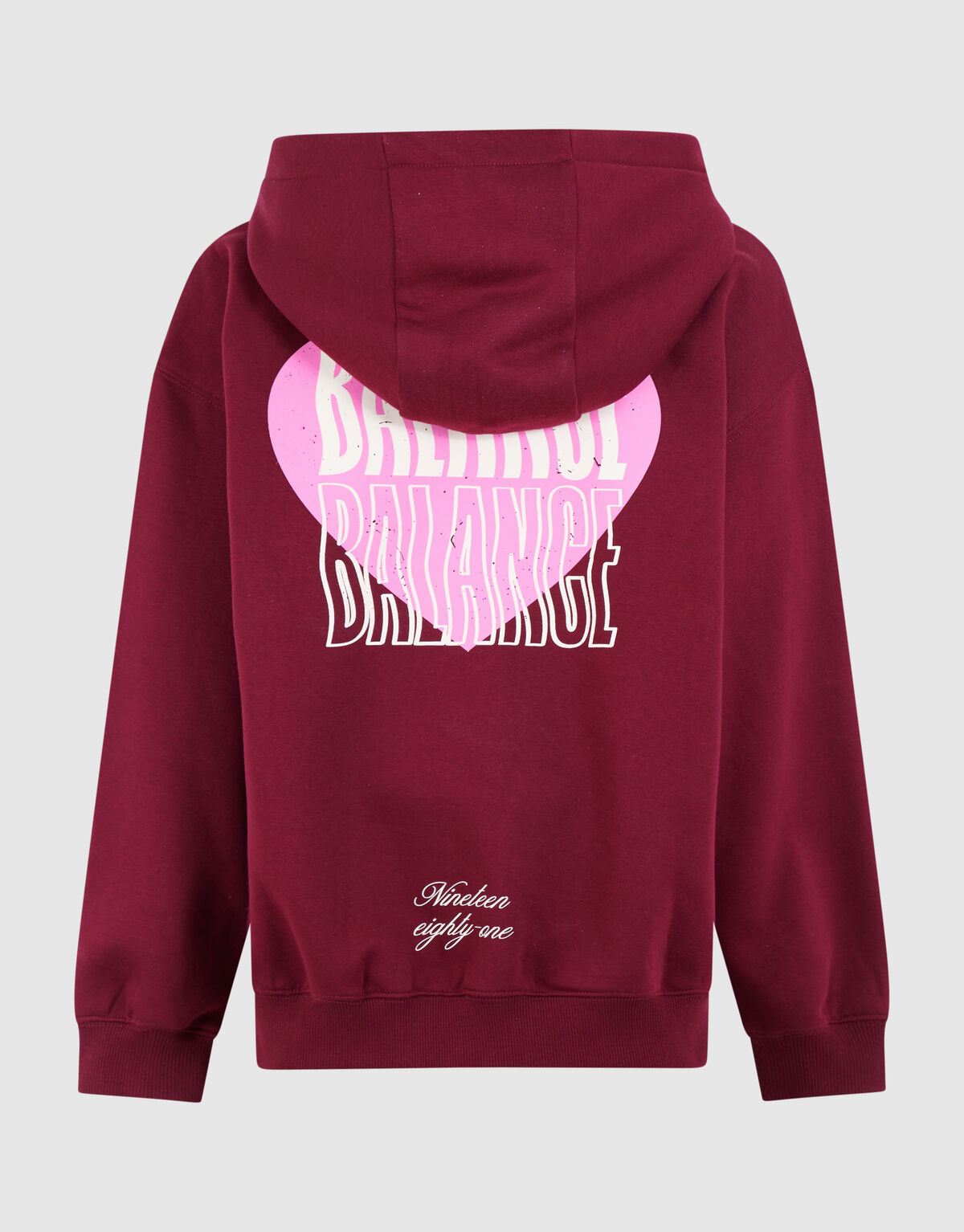 Loose Fit Artwork Hoodie Donkerrood