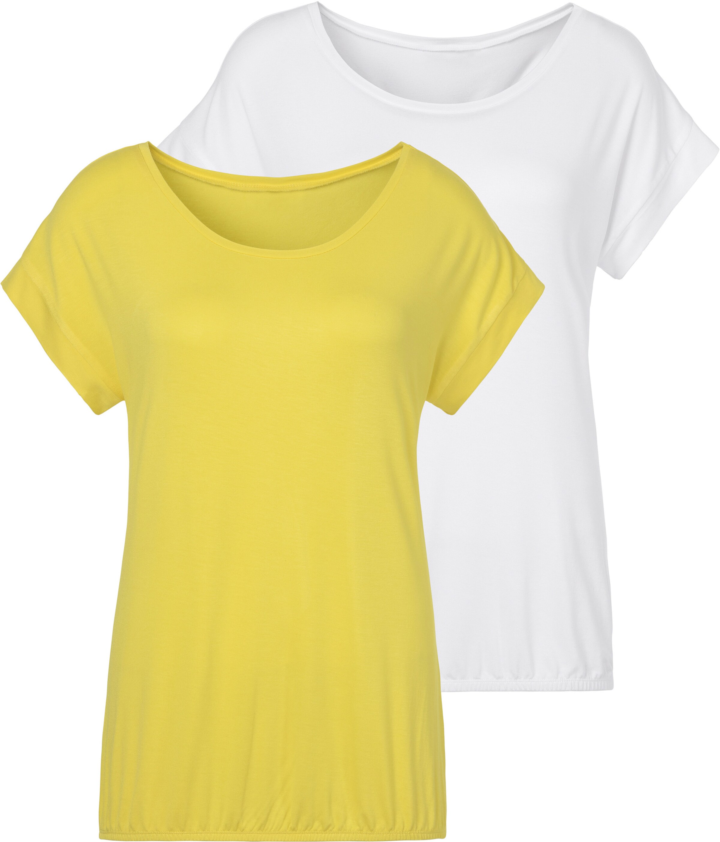 Vivance Kurzarmshirt in gelb, creme