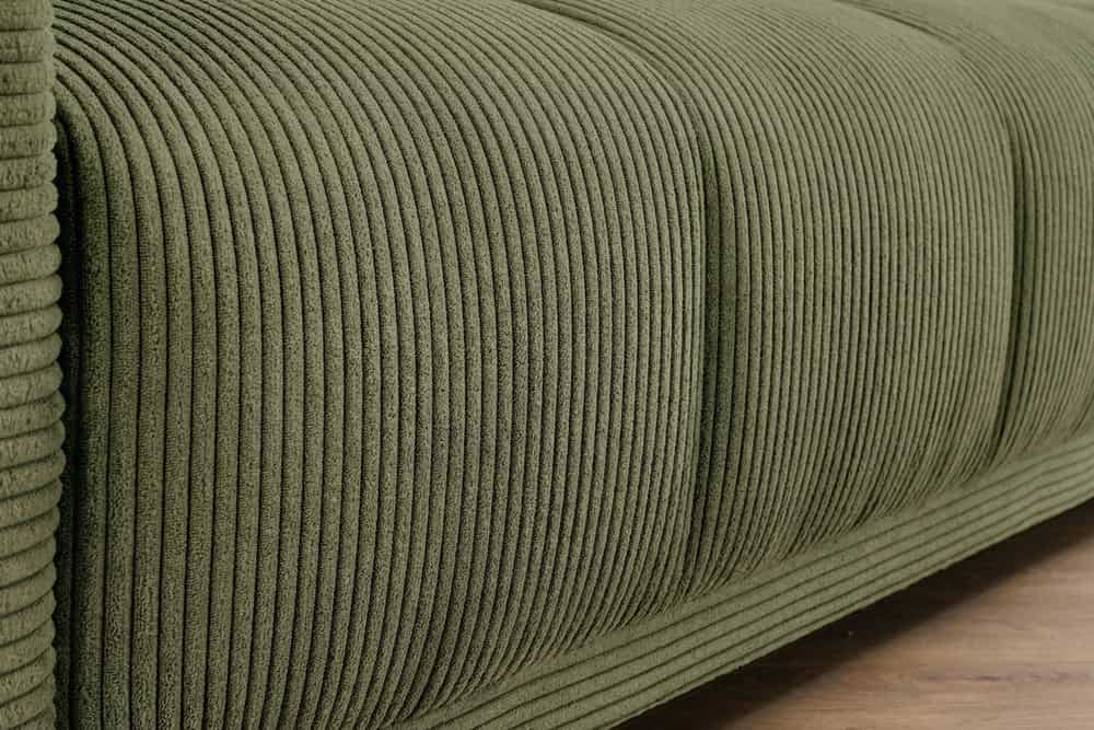 Modernes XXL Sofa ELEGANCIA 285cm grün Cord Federkern inklusive Kissen Bigsofa