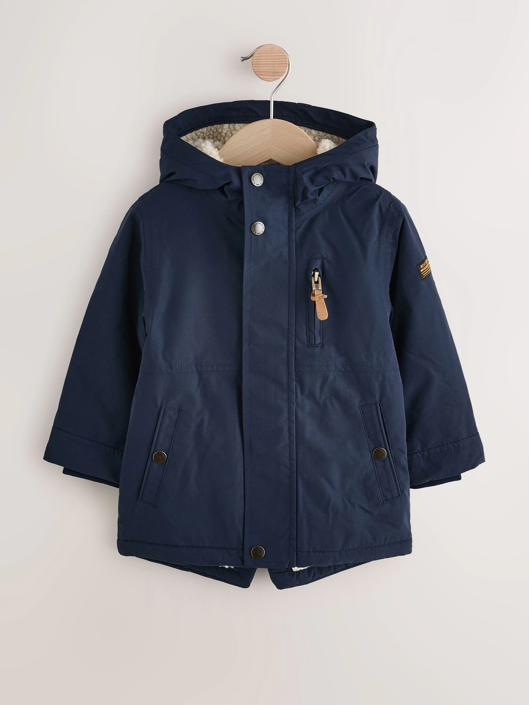 Marineblauw - Waterdichte parka met borgvoering (3mnd -7jr)