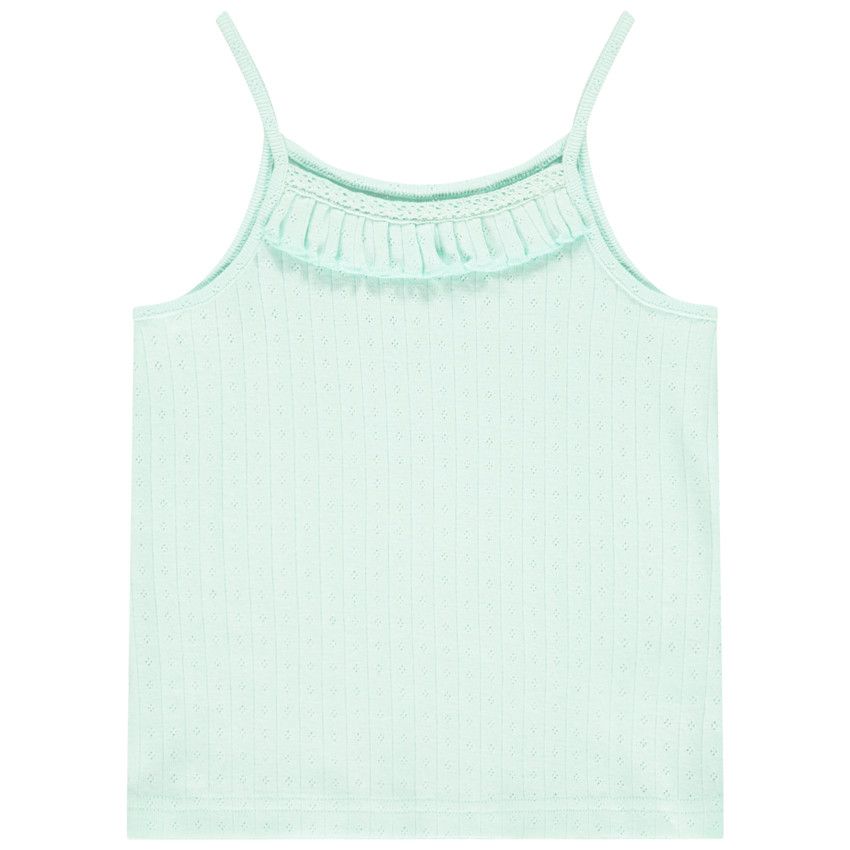 Débardeur en jersey ajouré pour fille - Bleu