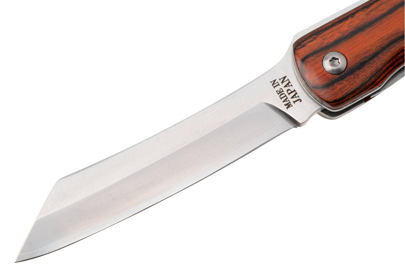 Higonokami zakmes 8 cm HIGOLNRBR Linerlock Mahogany, gelamineerd staal
