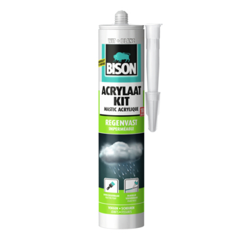 Bison acrylaatkit regenvast koker wit 300 ml