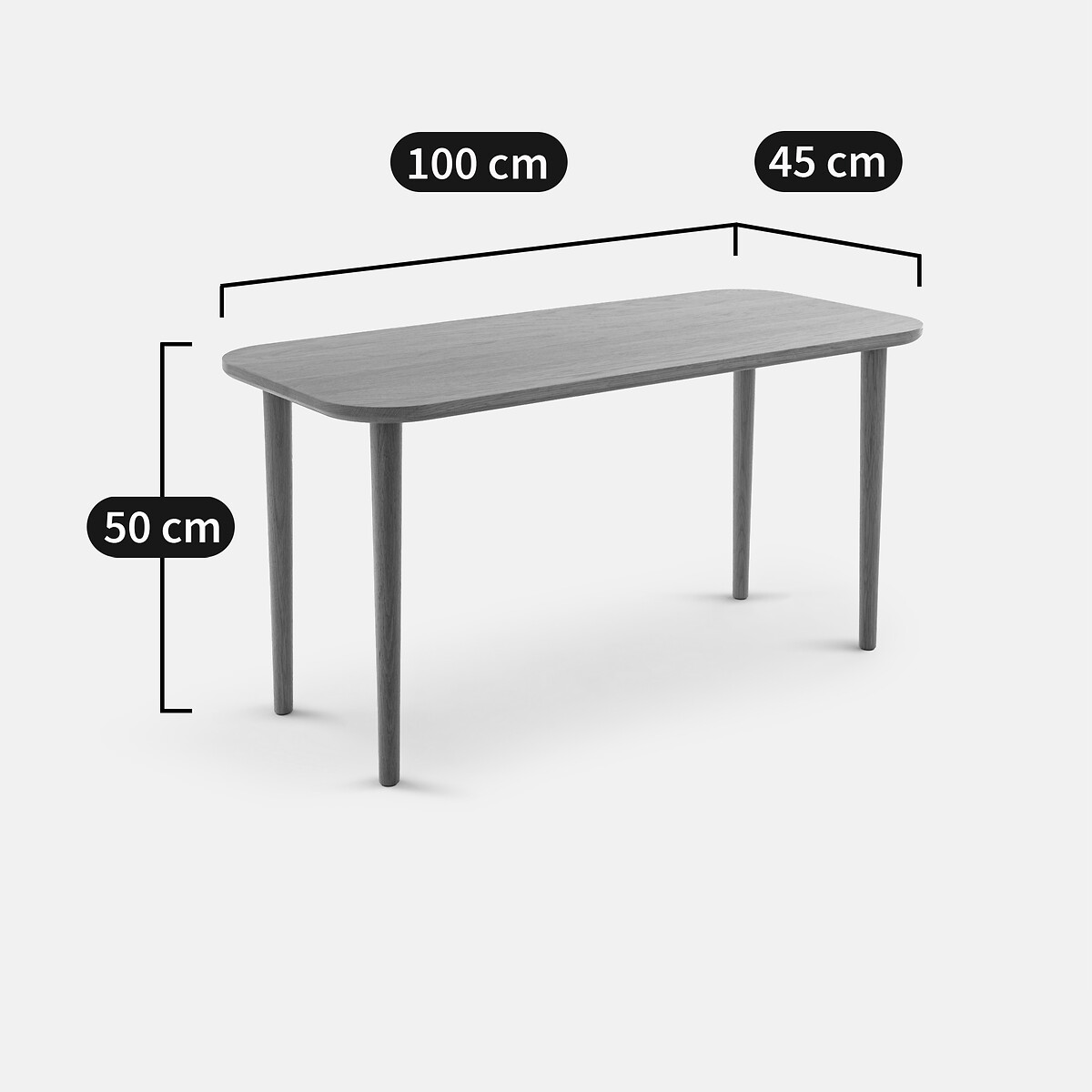 LA REDOUTE INTERIEURS<br>Mesa de centro em carvalho maciço, W100 cm, Crueso
