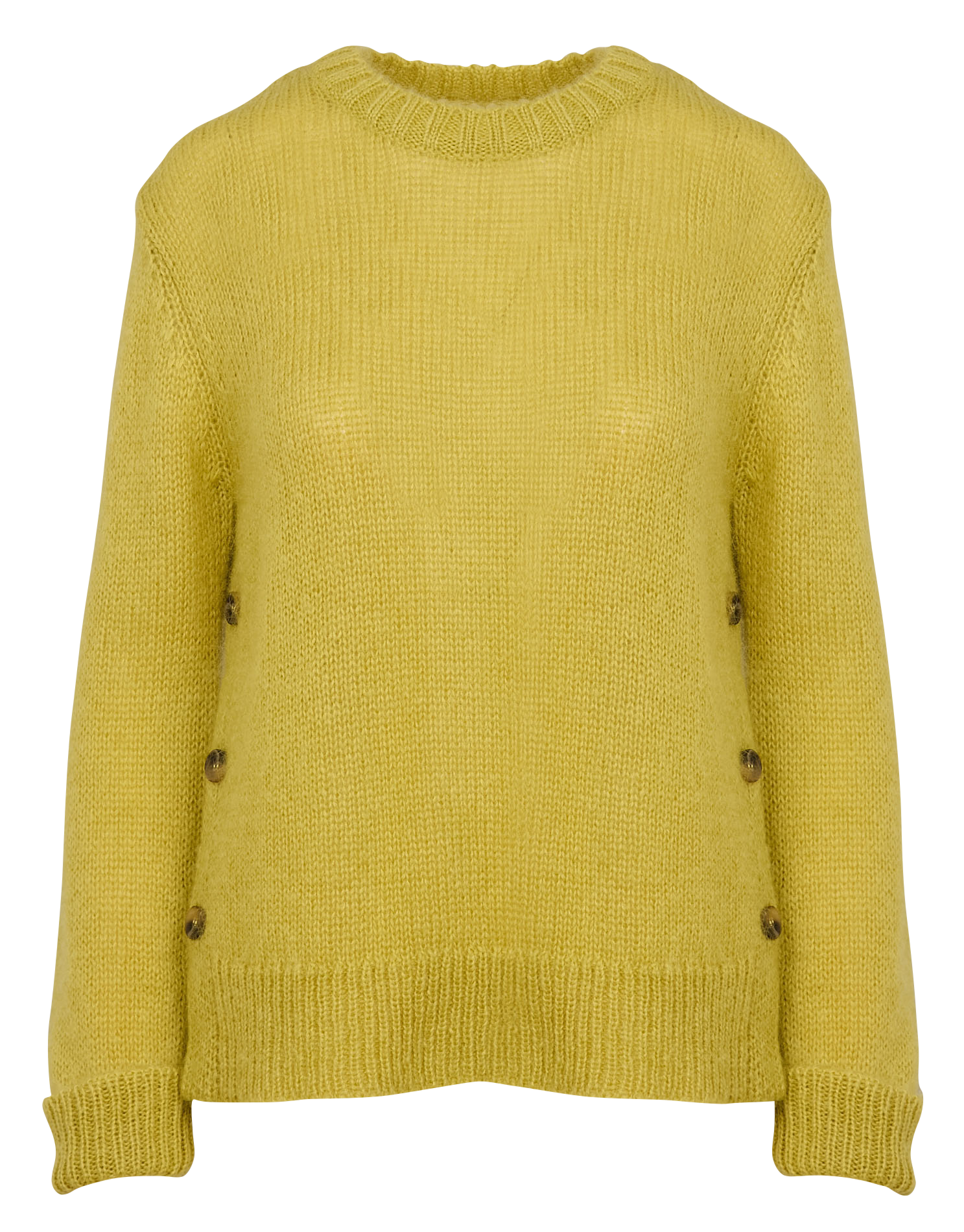 LIBELLULE - Pull col rond en laine mélangée | Jaune