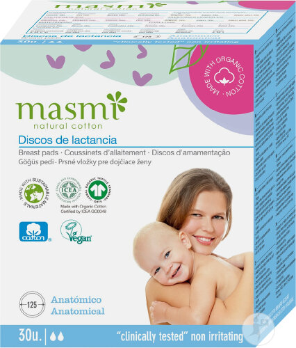 Masmi Coussinets Allaitement Coton Bio 30 Coussinets