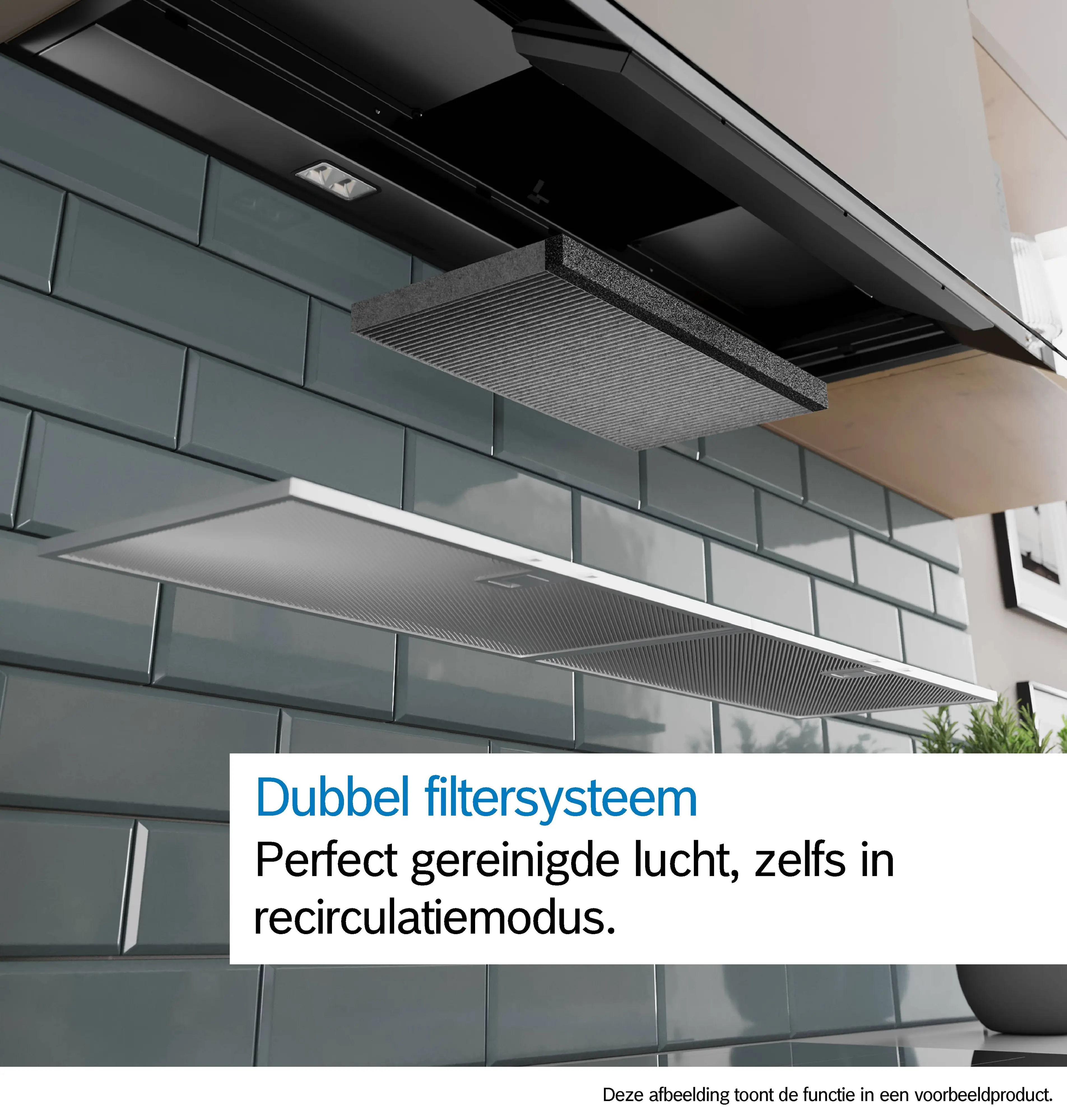 Serie 2 Geïntegreerde blokdesign schouwkap 90 cm Matzwart